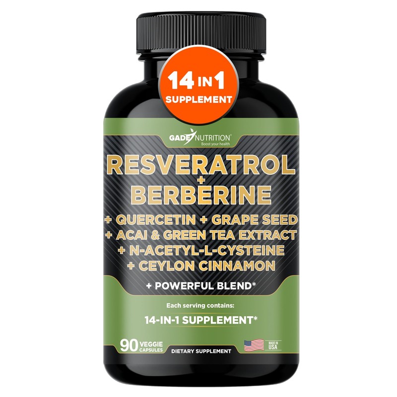Gade Nutrition Resveratrol Berberine Quercetin Grape Seed Extract Green Tea