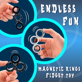 Cevioce 6 PCS Magnetic Ring Fidget Toy Set,ADHD Fidget Toys Adults,Magnetic Fidget Spinner Ring for Anxiety Relief Toys,Teen Boy Adults Christmas Stocking Stuffers Toys Gifts for 8+ Year Old Kids Toys