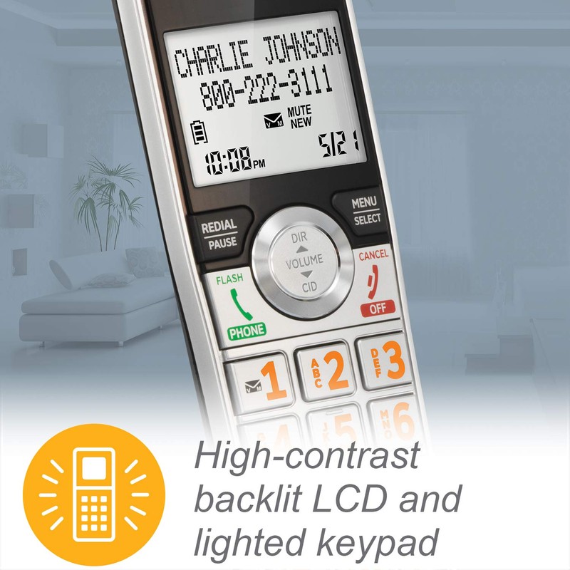 AT&T CL84307 Dect 6.0 Expandable Corded/Cordless Phone with Smart Call