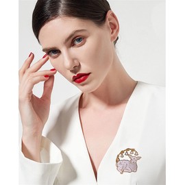 Easter The Lamb Enamel Brooch Bell orchid Lapel Pin Metal Cartoon White Sheep Flowers Brooch Cute Animal Badges For Jackets Gift For Kids Women Accessories Easter Jewelry Gift