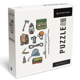 Lantern Press 1000 Piece Jigsaw Puzzle, Camping Gear, Icon