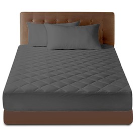 GC GAVENO CAVAILIA Single Mattress Protector (90x190 Cm) - 30cm Deep Quilted Mattress Protector Anti-Allergy & Breathable Easycare Fitted Mattress Bed Cover Charcoal