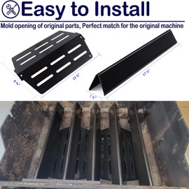 Heat Deflector Flavorizer Bars Porcelain Steel Gas Grill Replacement Parts for Weber Genesis 300 Series E310 E320 E330 S310 S320 S330 EP/CEP-310 EP/CEP-320 EP/CEP-330, 17.5 inch Heat Shield Plates