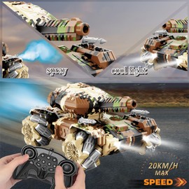 Aikmi RC Tank Cars for Boys Age 8-12, Kids Army Tank Toys Soldier Military Cool Outdoor Toys for Kids Toys for 8 Year Old Boys Birthday Present Boy Toy