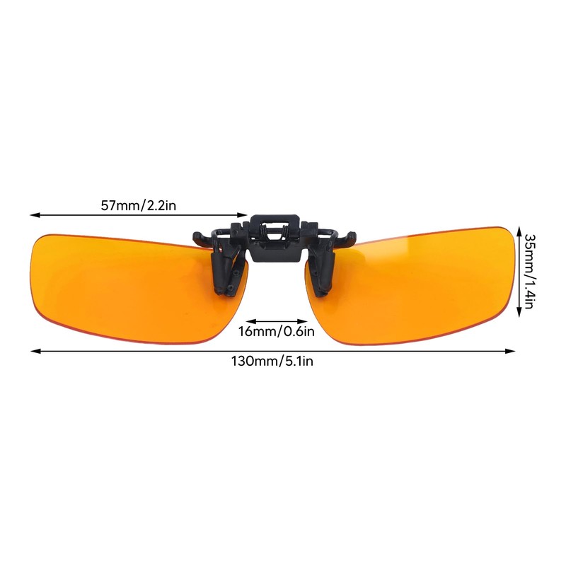 Gafas con Clip de Bloqueo de Luces Azules, Lente Naranja
