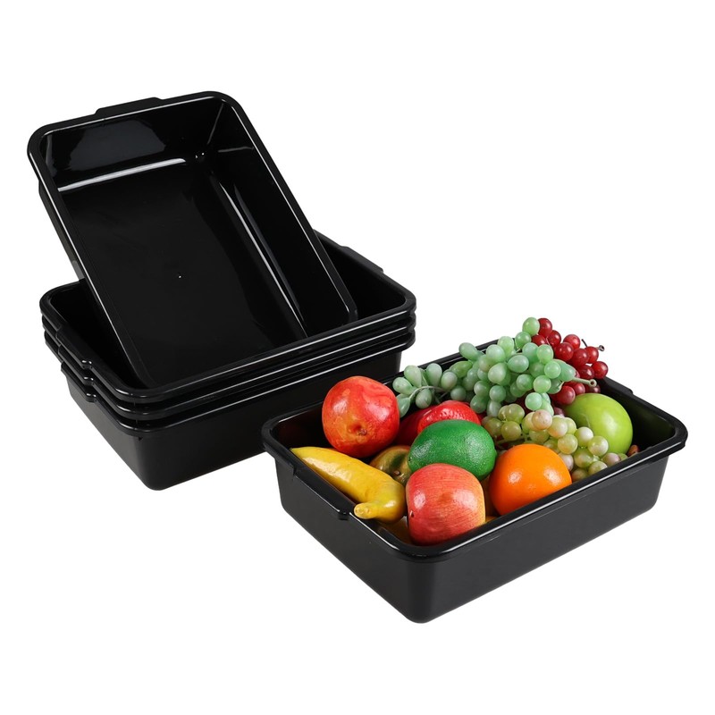 Aninhao 5-Pack 8 L Plastic Commercial Bus Box Tub, Small
