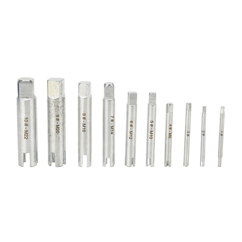 10Pcs Screw Tap Extractor Set Quenched Alloy Steel Broken Screw