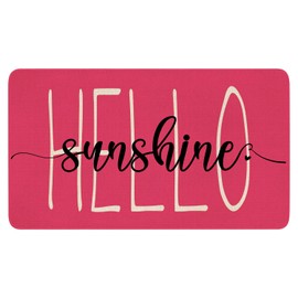 Summer Door Mat,Pink Hello Sunshine Indoor Outdoor Non-Slip Doormat,Entryway Front Porch Spring Summer Welcome Door Mat for Entrance Decor,30" x 17"