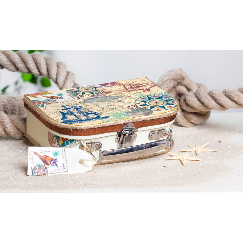 VBS Suitcase, set of 2, cream-coloured cardboard, 23 x 15