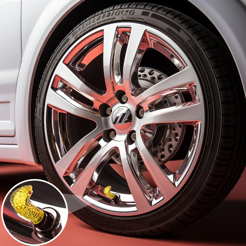 MEAJOO 4PCS Cobra Style Tire Valve Stem Caps, Snakehead Shape,