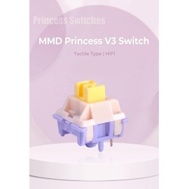 KPREPUBLIC MMD Princess Switch V3 Box LinearRGB SMD 5pin 48g 53.5g 62g 46.5g for Mechanical Keyboard POM PTFE PC HiFi Factory Pre Lubed (Pr V3 Tactile 62g Switch x90)