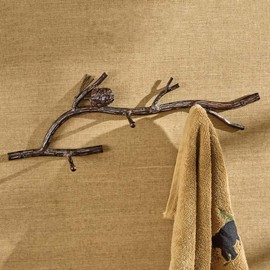 BLACK FOREST DECOR Pinecone Branch Wall Hooks - Small