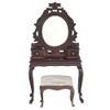 Dolls House Mahogany Vanity Dressing Table & Stool Miniature Bedroom