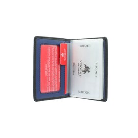 Visconti Slim Collection Laser Leather Card Holder with RFID Protection VSL24 Black/Cobalt
