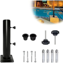 DEVALLEY Outdoor Deck Umbrella Stand Base,Heavy Duty Steel Umbrella Mount Universal Bracket,DIYPatio Umbrella Holder Stand for Deck,Balcony,Tables