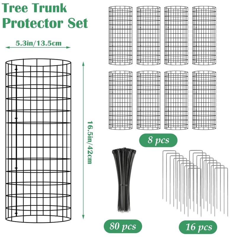 8-Pack Tree Trunk Wrap Protector, Heavy Duty Metal Mesh Bark