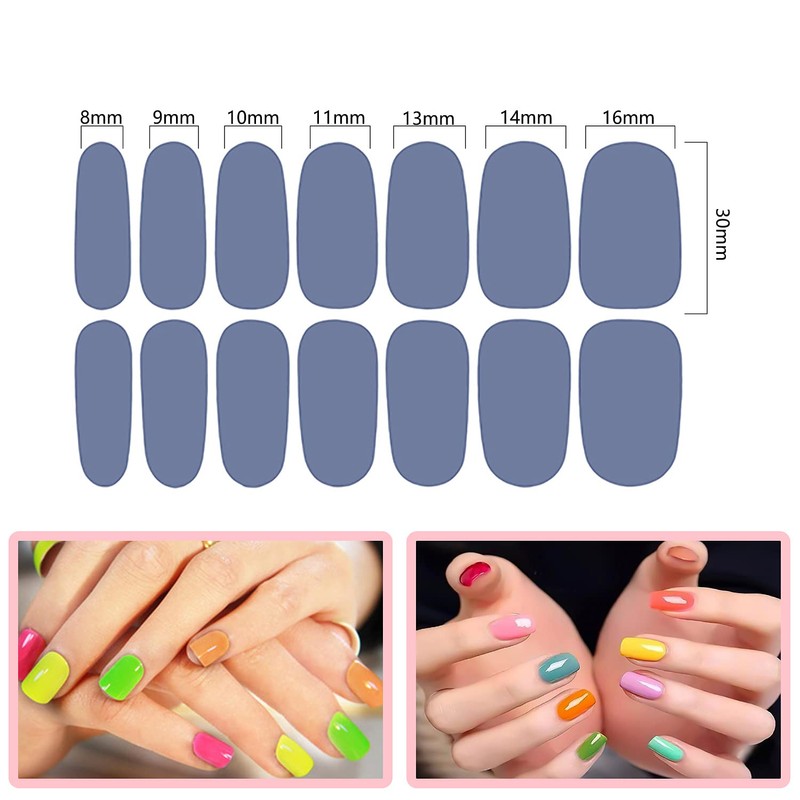 SILPECWEE 224 Pieces 16 Sheets Nail Polish Strips Solid Color