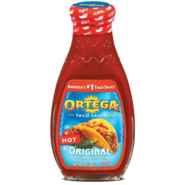 Ortega, Taco Sauce, 8oz Glass Jar (Pack of 3) (Choose Heat) (Hot)