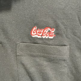 Riverside Coca Cola Polo Shirt Large Black Red Logo Golfer Casual Men Vintage Sport New 90