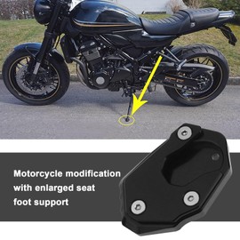 ECSiNG Motorcycle Foot Side Extension Pad Non-Slip Side Stand Magnification Plate Pad Compatible with Kawasaki Z900 Z650 2017-2021 Z1000 SX 2010-2020 ZX6R ZX10R ER6N ER6F Black