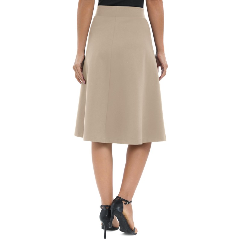 Urban CoCo Women's A-Line Elastic High Waist Flare Work Midi