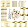 Gutuwellea 84 Pieces Gold Silverware Service for 12 Flatware Set