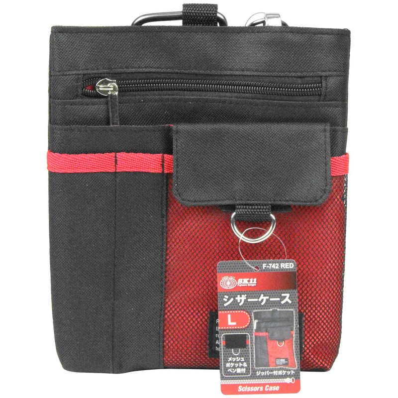 SK11 F-742 RED Scissor Case, L, Width 6.7 x Height