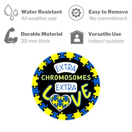 Extra Chromosomes Extra Love Down Syndrome Awareness, Magnet for Cars, Classrooms, and Office, 5.5 Inches