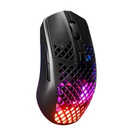 SteelSeries Aerox 3 Wireless - Mouse para Juegos Holey RGB - Diseño Ultraligero Resistente al Agua - Sensor óptico de Aire TrueMove de 18 K dpi - Ónix