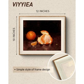 VIYYIEA Framed Canvas Wall Art, Vintage Wall Art for Living Room, Fruits Oil Painting Picture Summer Home Decor Bathroom Wall Decor Momthers Day Gifts -【Oranges】-(10x12)