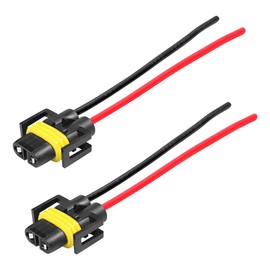 TNAIYH Car H8 H9 H11 880 881 Female Adapter Wire Connector, 2PCS Nylon Auto Headlight Fog Light Wiring Harness Retrofit Pigtail Replacement, Headlamp Socket Wire Connector, Universal Fit