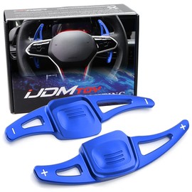 iJDMTOY Sports Blue CNC Billet Aluminum Larger Paddle Shifter Extensions Compatible with 2022-up MK8 Golf GTI Golf-R e-Golf, etc