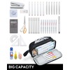 YOKUMA Pen Case, Pencil Case, Pouch, Transparent Window, Clear, Pen