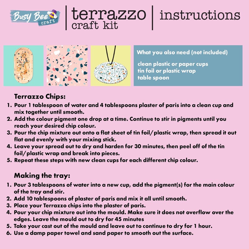 abeec Terrazzo Craft Kit for Complete Beginner-Friendly Set for Creating