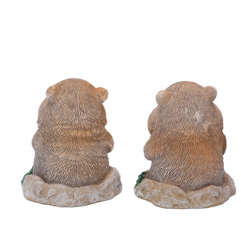 3 Pcs Gopher Ornaments Resin Simulation Animal Cat Gopher Garden