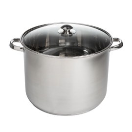 Ecolution Stainless Steel Stock Pot, Encapsulated Induction Ready Cooking Pot with Glass Lid, Oven Safe, Dishwasher Safe Soup Pot, 20-Quart