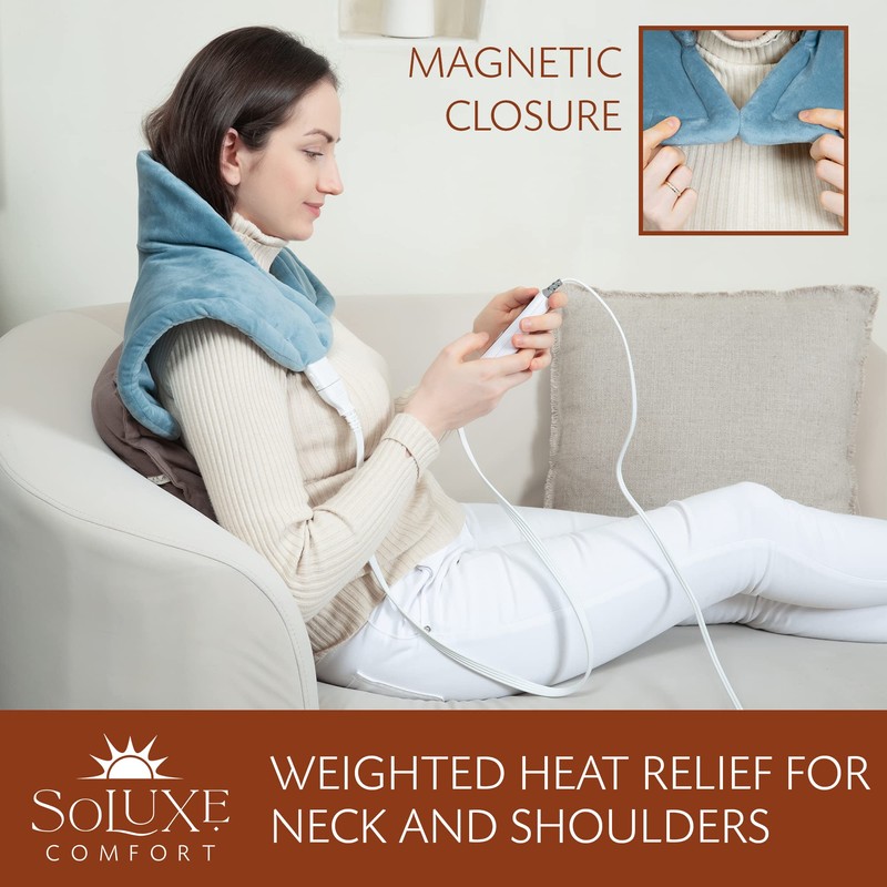 Soluxe Comfort Weighted Heating Pad for Neck & Shoulders, 4