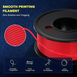 3D Printer Filament PLA 1.75mm, Dimensional Accuracy ±0.02mm, Neatly Wound Filament Bundle, Filament Vacuum Pack 1.25KG, 5 Colors, 0.25kg Spool, 5 Packs, White+ Black+Clear+Red+Orange