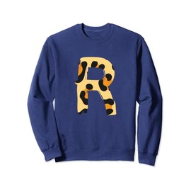 Bold Creative Leopard Marker Letter R Design - Animal Series Sweatshirt