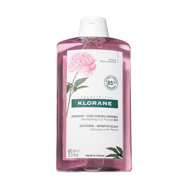 Klorane Shampoo with Peony, Soothing Relief for Dry Itchy Flaky Sensitive Scalp, pH Balanced, Provides Scalp Comfort, 13.5 fl. oz.