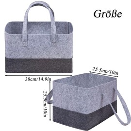 GMYIAK Foldable shopping basket, large shopping bag, felt carry bag, reusable shopping bag, shopping basket made of felt, suitable for shopping, travel, storage