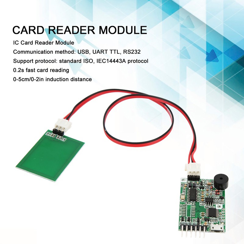 RFID Card Reader Module Contactless IC RS232 Interface 13.56MHZ IC