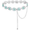 HIQUACC Western Belt for Women Turquoise Chain Belt Metal Concho