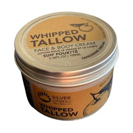 Silver Lining Whipped Beef Tallow Skincare Cream | All Natural Face & Body Cream, Handcrafted from Grass Fed Cows | Moisturizing, Easy Absorption, Anti Inflammatory, Non-Comedogenic | 3.38FL Oz., 100ML (Tangerine Dream)