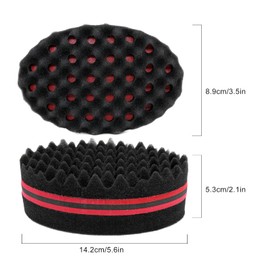 Hair Sponge Brush, Afro Curl Sponge Brush for Curls Dread Coils Hair Twist Wave Sponges Curling Brushes Small & Big Holes 2 Pcs