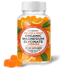 Magnesium Glycinate Gummies – Calm, Sleep & Muscle Support for Kids & Adults – Sugar-Free, Vegan Chewable Magnesium, 60 Gummies 