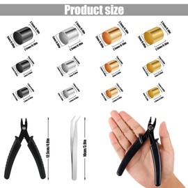 2200 Pieces Crimp Beads Set, 1.5/2/2.5 mm Crimp Beads with Crimping Pliers, Tweezers, Crimp Tubes for DIY Bracelets, Earrings, Necklaces, Jewellery Making (4 Colours)