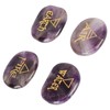 4 Elements Assorted Stones Engraved Triangular Symbols Earth Air Fire