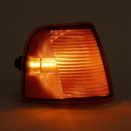 KUAFU Right Corner Light Compatible with Peterbilt 375 377 385 Trucks Halogen Turn Signal Corner Lamp w/Bulb Amber Lens Passenger Side