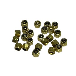 LEEFAI 24 Pcs Gold Fingerboard Self Lock Nuts for Fingerboard Trucks-Upgraded Nylon Insert